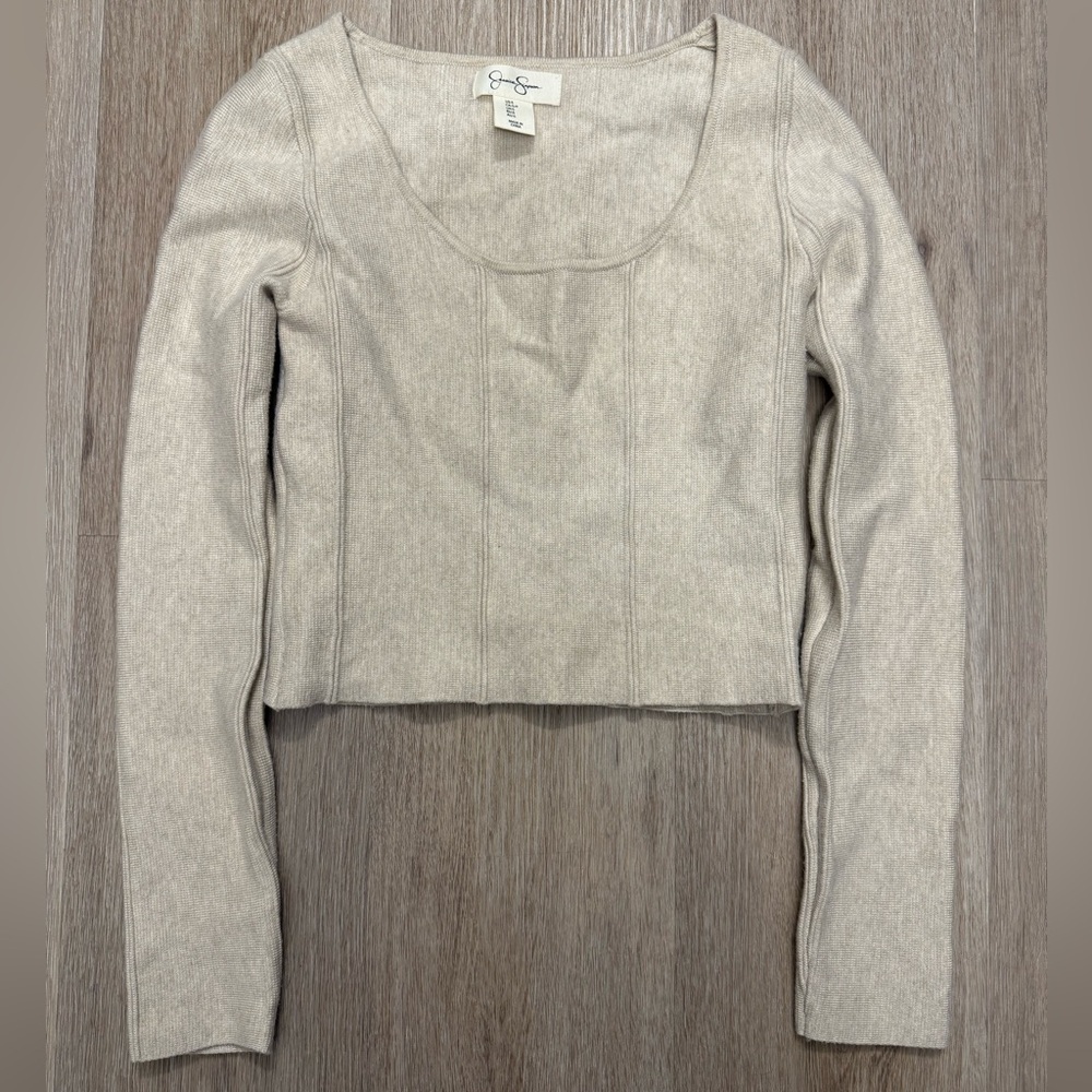 Jessica Simpson Beige Cropped Sweater
